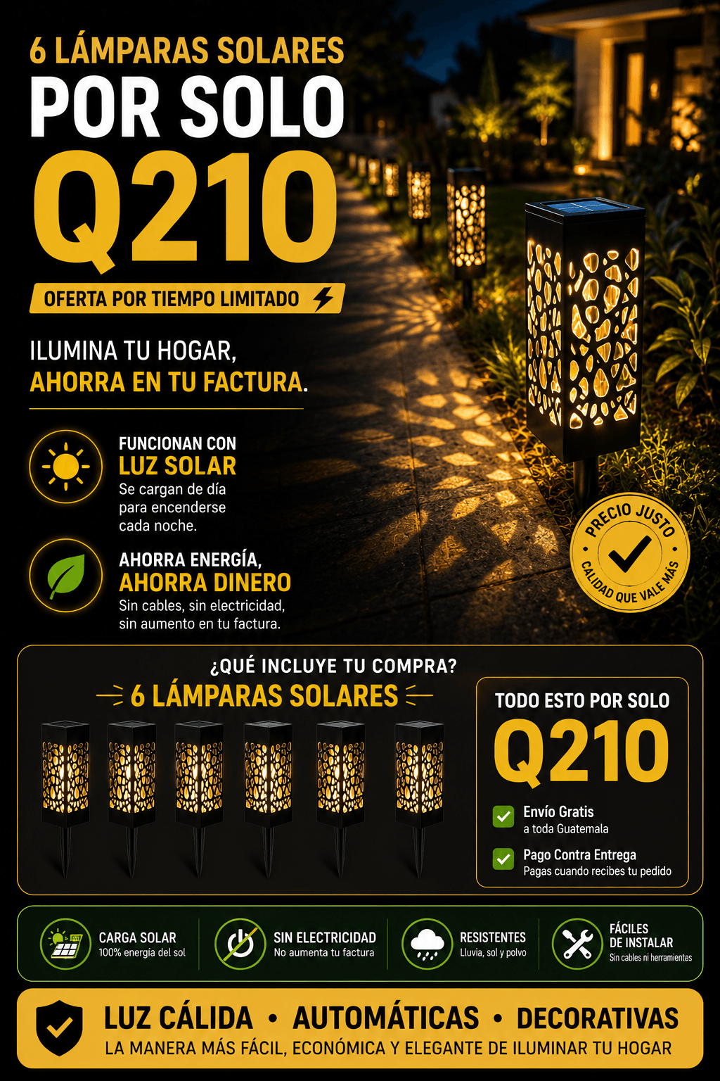 Lamparas Solares 6 Unds